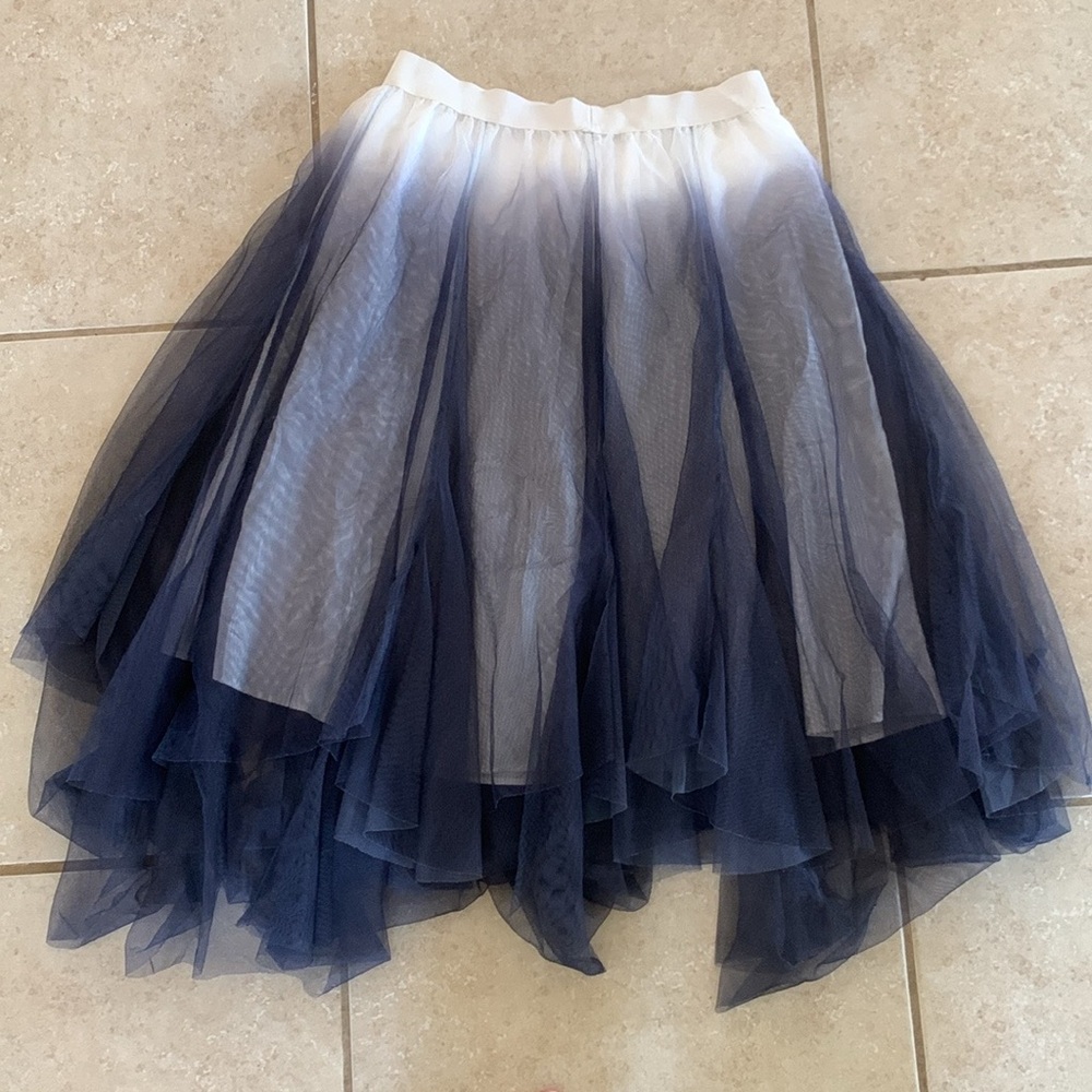 S • DEER Women's Gradient Tulle Mesh Midi Skirt Flared Flowy Skirt - Picture 2 of 7